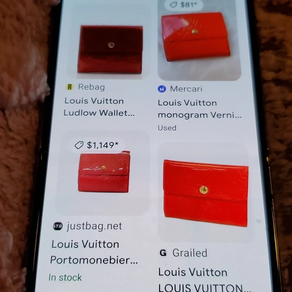 LOUIS VUITTON Vintage Red Snap Wallet w Callouts